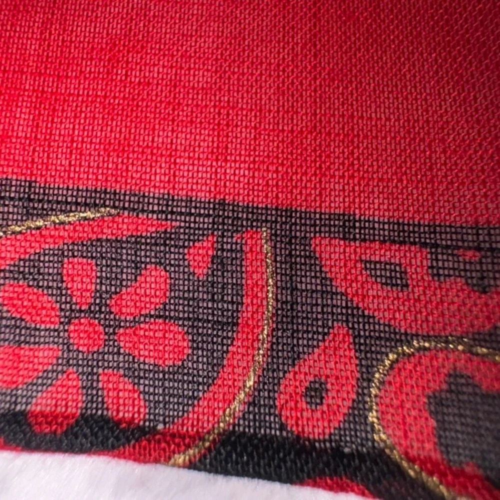 Vtg GIVENCHY Scarf Handkerchief Polka Dot Paisley Cotton Red 17.5